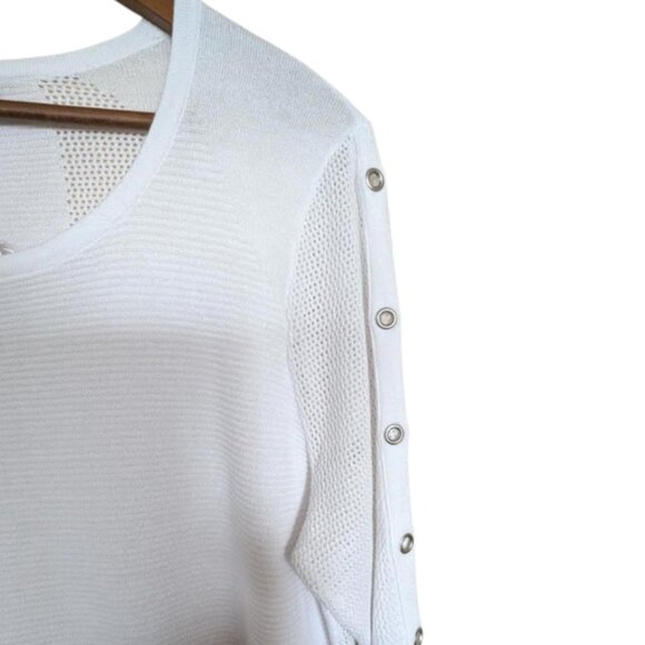 NWT Tribal Sweater Top Grommets Details Chiffon Inserts Size XL - Picture 5 of 10